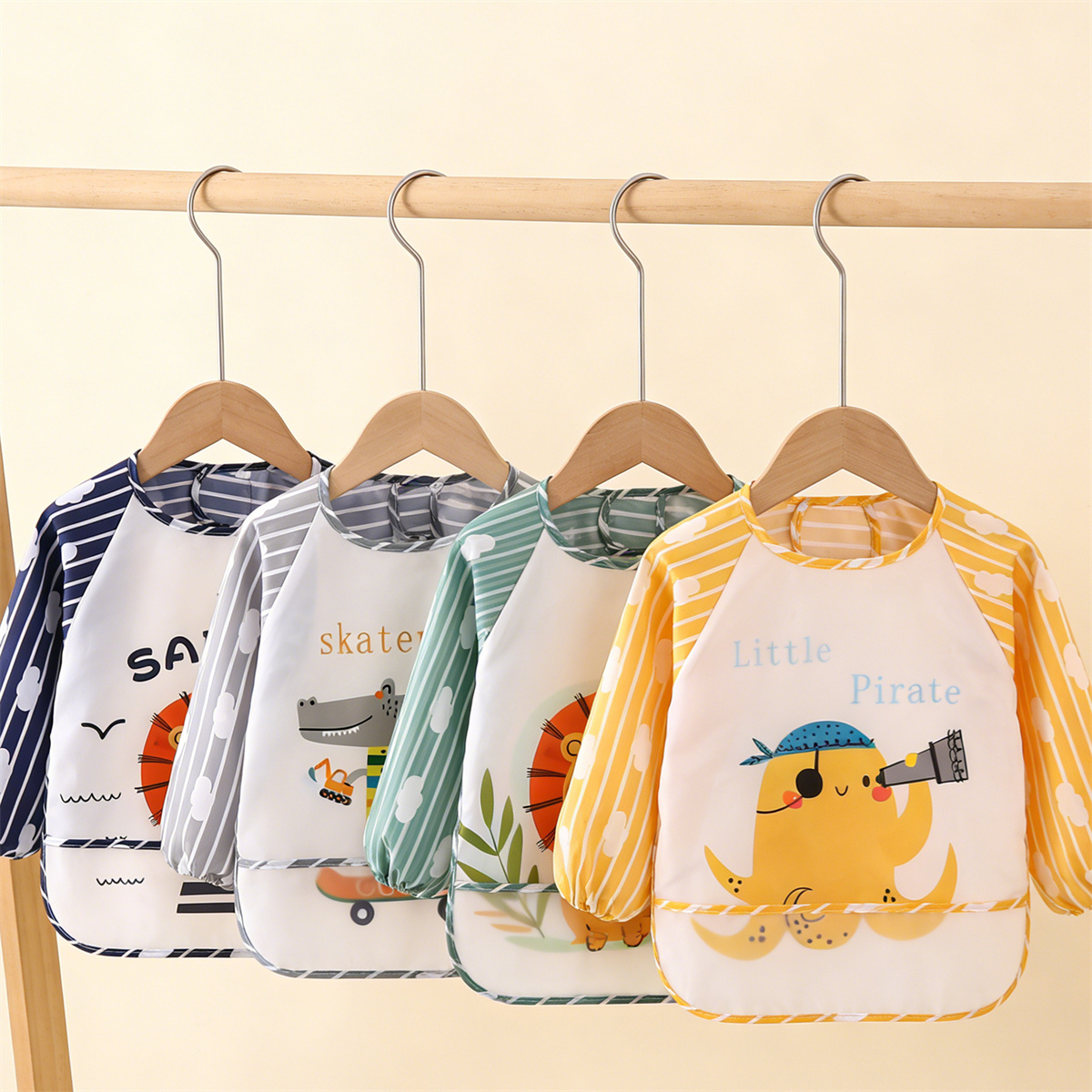 Baby Food Eat - 2 Buah Celemek Bayi Lengan Panjang