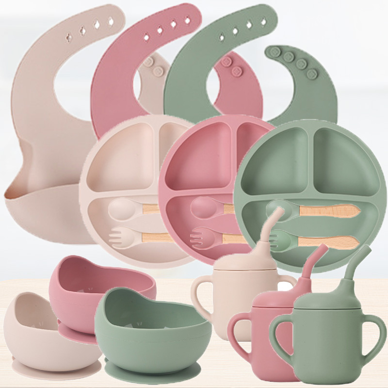 Baby Food Kit - Set peralatan makan silikon anak-anak, Set