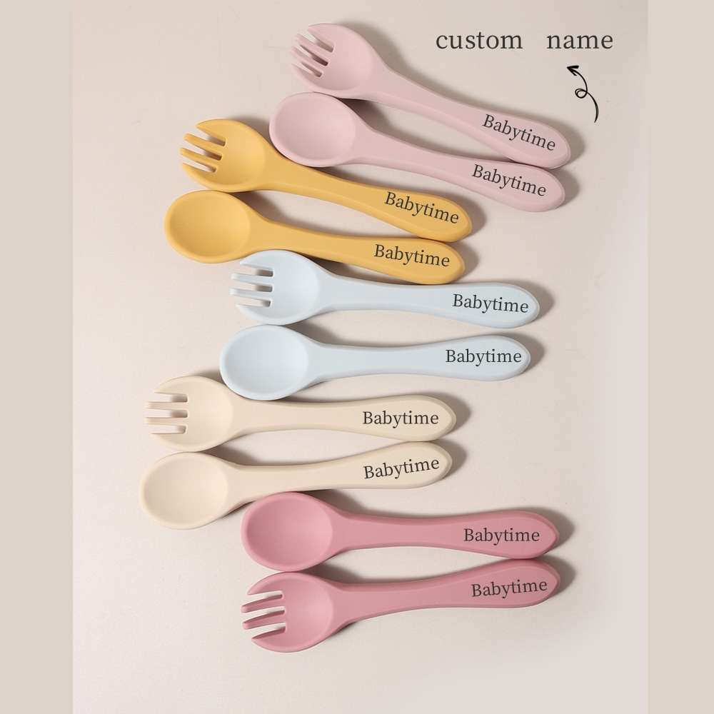 Baby Food Nutrition - Nama Kustom 1 Pasang Sendok dan
