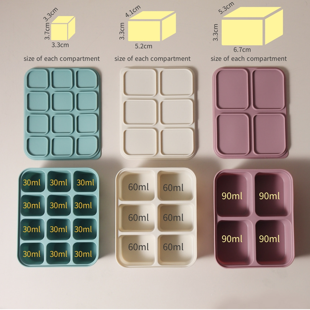Baby Food Delivery - Cetakan Es Batu Silikon dengan Tutup,