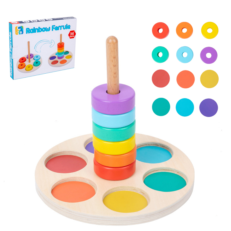 Mainan susun pelangi kayu bayi - Baby Food Nestum ulasan dan harga